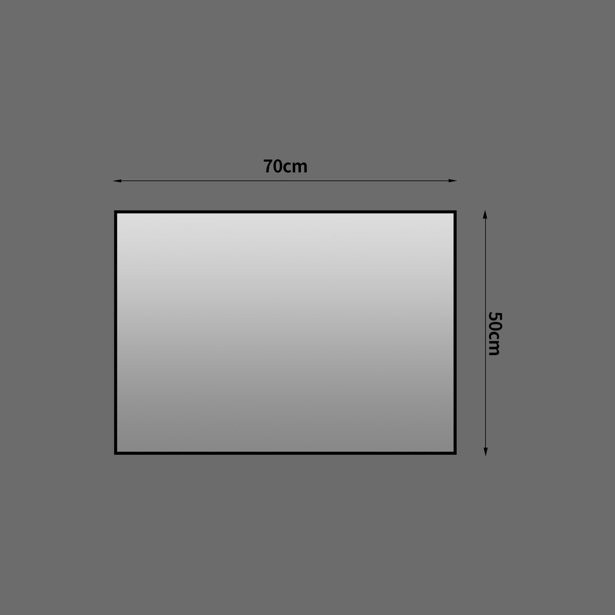 Bathroom Mirror 50x70 cm, Copper-Free HD Wall Mirror, Black Aluminum