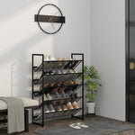 Small Shoe Rack, Tall Narrow 5-Shelf, Black