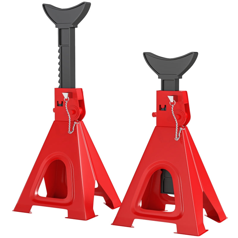 Jack Stand 6 Ton Capacity 2 Pieces Adjustable Red