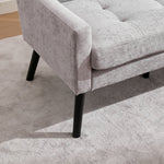 2-Piece Accent Armchair Set with High-Density Foam and Solid Wood Legs, Durable Fabric