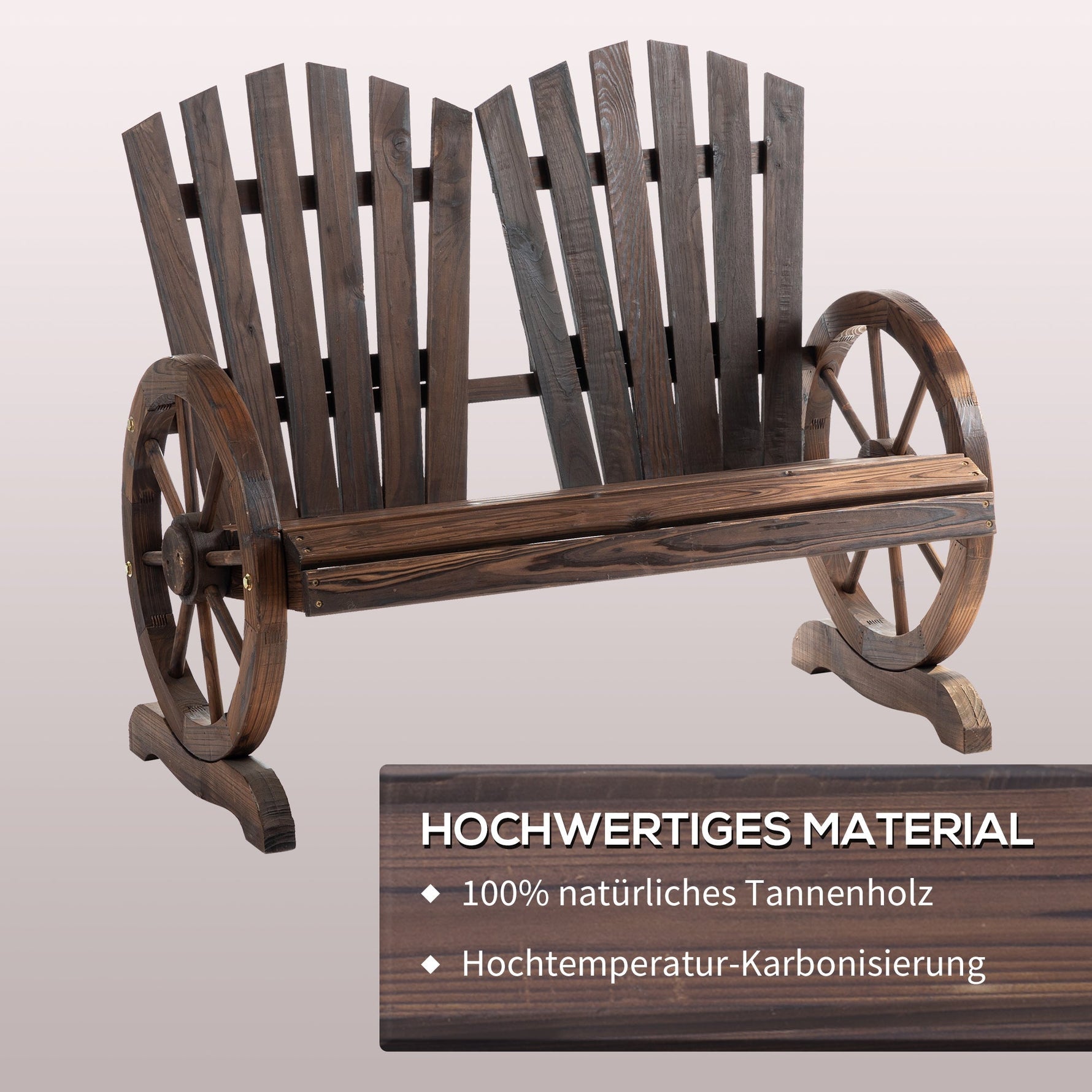 Garden Bench with Armrests, Solid Wood, Dark Brown