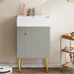 Bathroom Furniture Washbasin with Vanity Unit, 55 cm, Small Guest, Light Grey