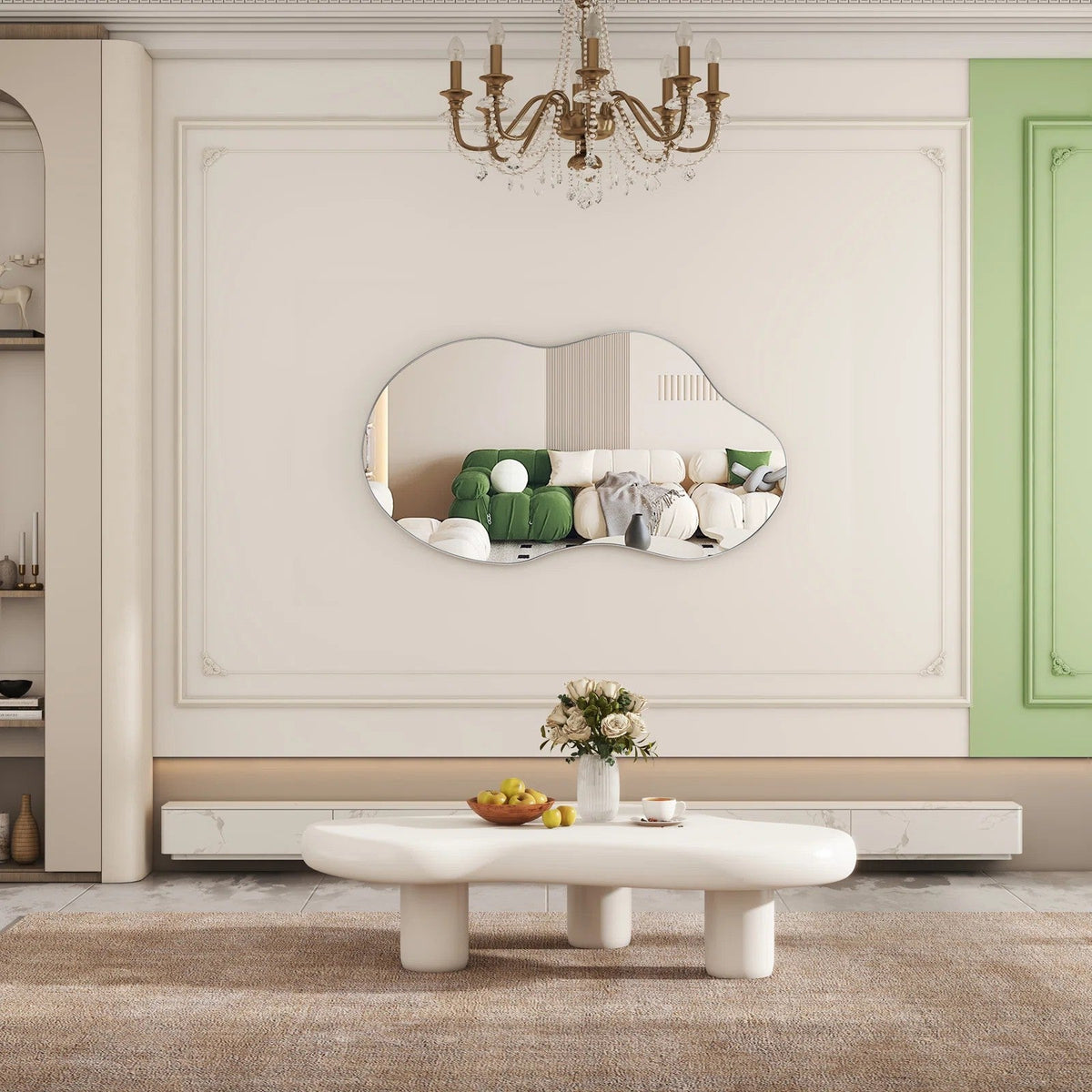 Wall Mirror 43'' Asymmetrical Metal Frame