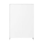 Modern shoe cabinet with adjustable shelves and 2 doors, white