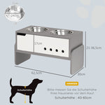 Elevated Dog Feeding Station, 2x2000ml Bowls, Grey