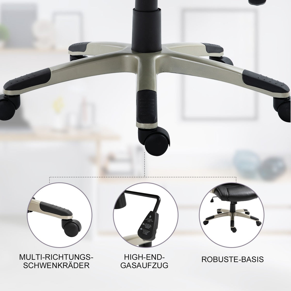 Office Chair, Height Adjustable, Rocking, Ergonomic, Desk Chair