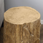 Side Table Tree Stump Look Adjustable Feet Waterproof, 37x37x43 cm
