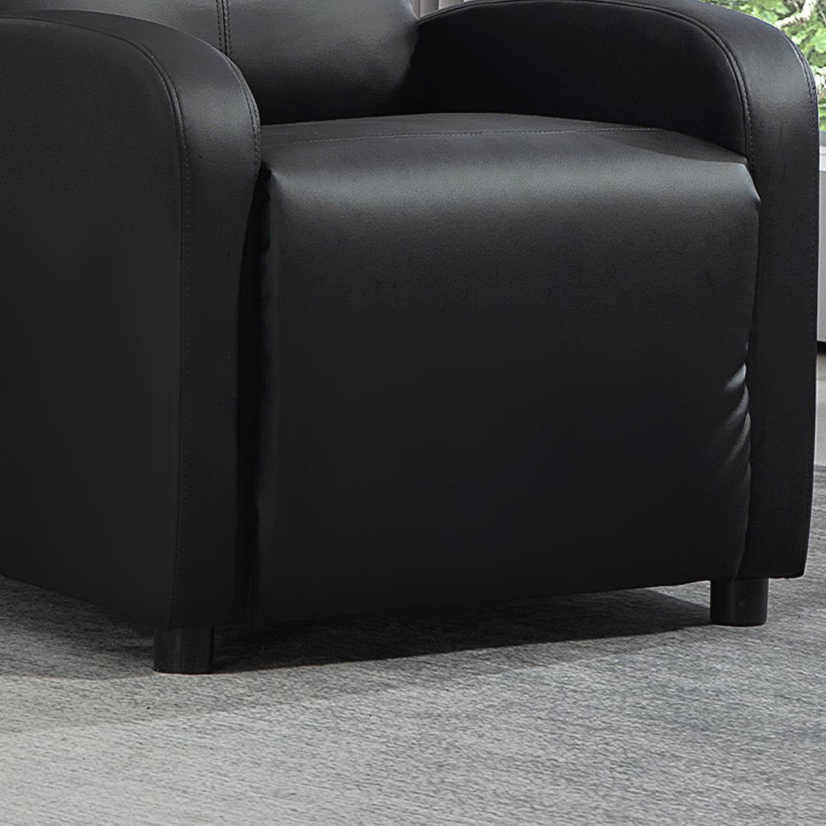 Recliner Chair, Reclining Function, TV, Faux Leather Black