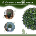Artificial Lavender, 42 cm Ball Shape, Set of 2, Purple + Green