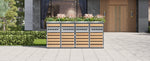Garbage Can Enclosure with Diamond Ventilation and Four Lockable Doors, Planting Area, Steel