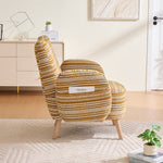 Armchair Modern Circular Pattern Side Pocket Solid Wood Legs - Fabric