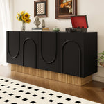 Modern Sideboard Cabinet with 4 Doors Ample Storage U-Shaped 160x75x38 cm
