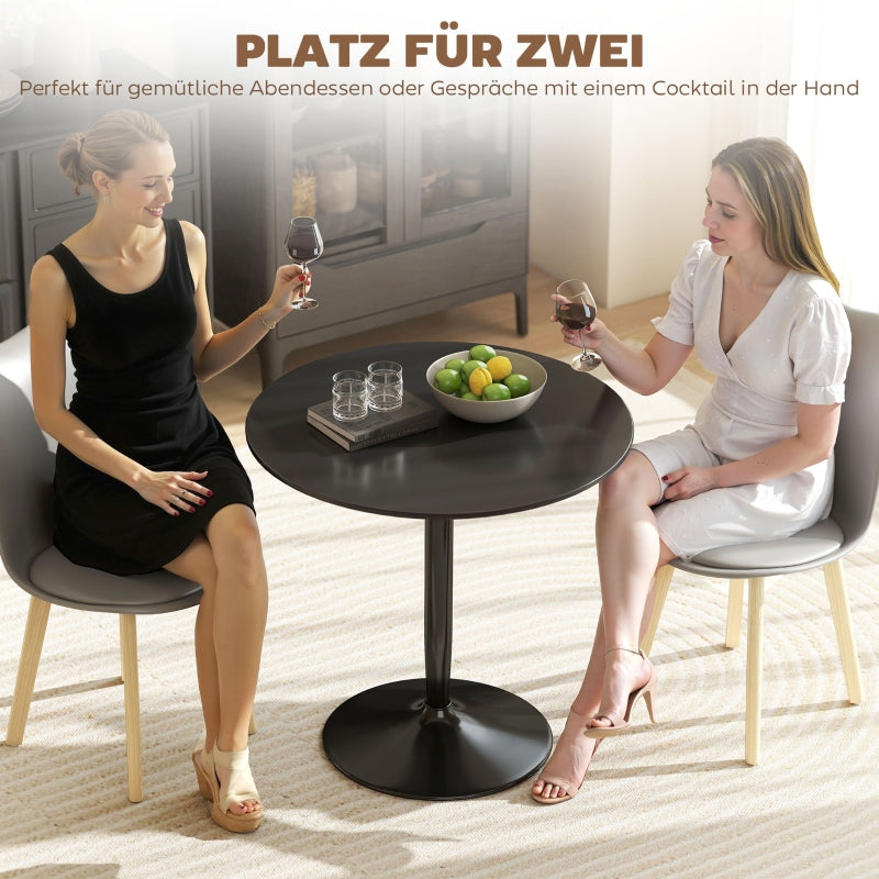 Dining Table Round Ø80 cm 2-Seater Non-Slip - Black