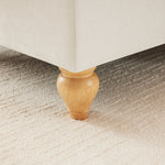 Windsor Stool with Removable Ruffled Skirt and Chenille Fabric, White