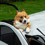 Dog Stroller, Foldable 4 Wheels Mesh Window, Oxford Fabric
