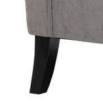 Single armchair, wing chair accent chair with tufting wooden feet, polyester grey