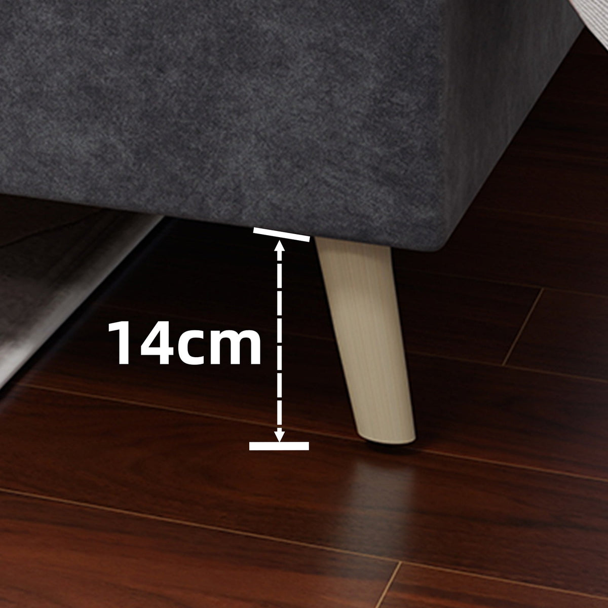 Bed Frame Modern Minimalist 90x200cm Low-Profile Dutch Velvet Grey