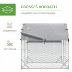 Chicken Coop Free-Range Enclosure, UV-Resistant Cover, Steel Silver