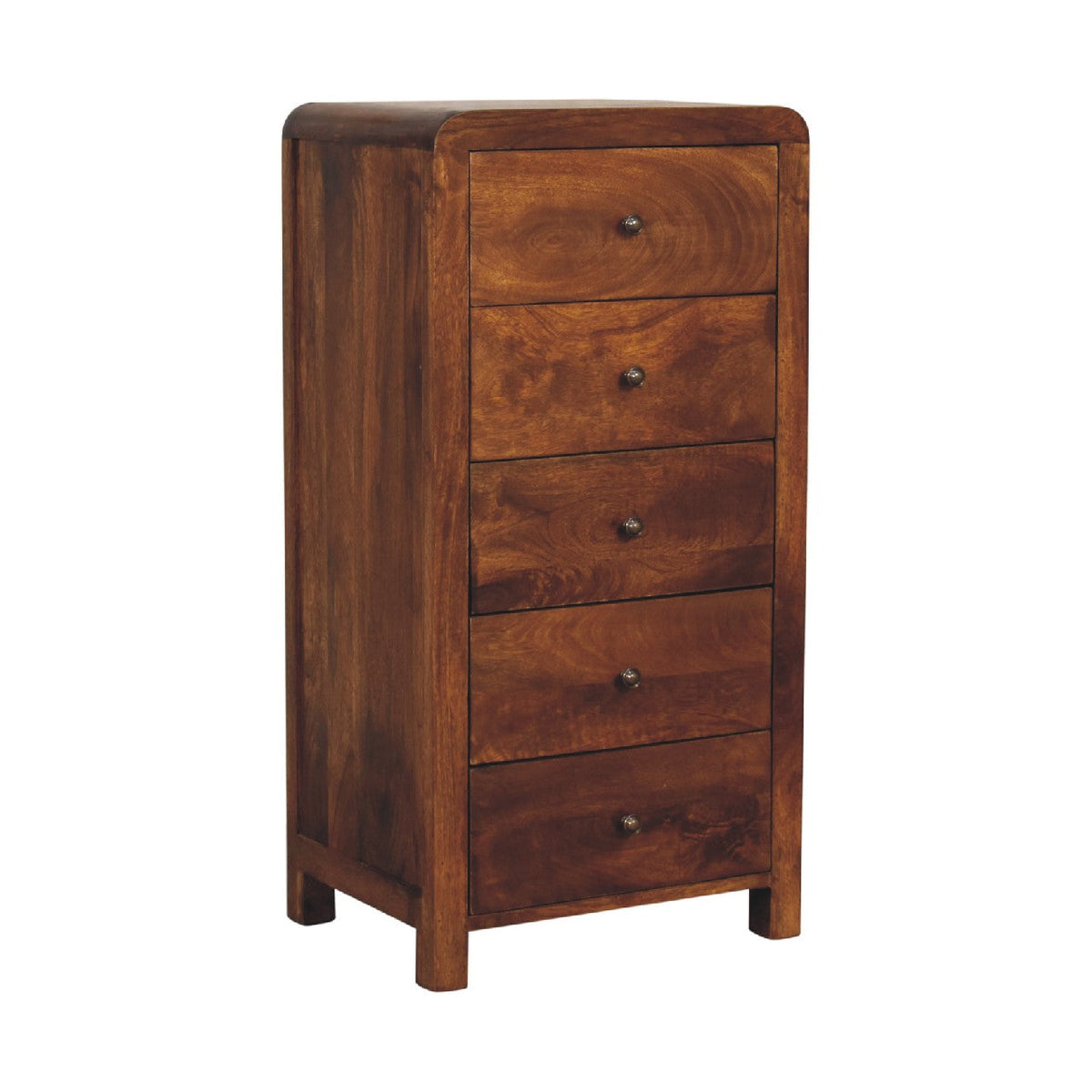 Aspen Tallboy 5-Drawer Solid Wood, Brown