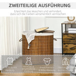 Laundry Basket, 100L with Lid, 2 Bags, Bamboo
