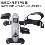 Exercise Bike Pedal Trainer, Mini Bike with LCD Display, Silver