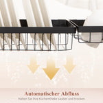 Dish Rack, Modular Dish Holder, Metal, Black