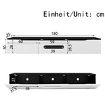 TV Cabinet 180cm LED Lighting Wall-Mountable High-Gloss Black/White