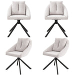 Modern Swivel Dining Chair with Ergonomic Design, Set of 4, Beige Velvet