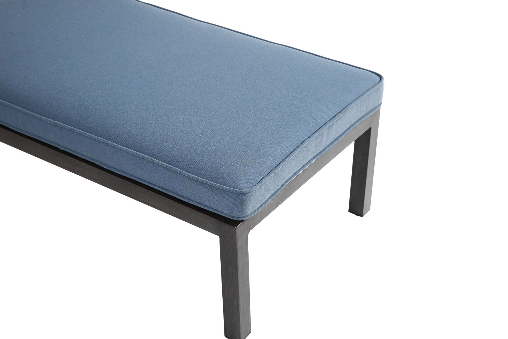 Lounge Patio Chair, Adjustable Reclining Rustproof Aluminum, Waterproof Blue Cushion