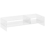 Monitor Stand with Keyboard Compartment 2 Tiers for 24 Inch - Transparent Acrylic