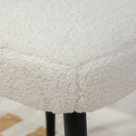 Footstool Square Dressing Stool, Steel Legs, Cashmere Look Cream