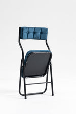 Folding Chairs 2 Pack Foldable Cushion Portable Guest - Blue