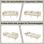 Two-seater Sofa Bed Multifunctional Adjustable Backrest Velour Upholstery