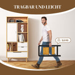Folding Stepladder 2-Step, Handle, Non-Slip, 150 kg, Aluminium Black