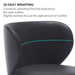 Bar Stools Modern Leather Swivel Adjustable Height Backrest - Black Titanium Stainless Steel
