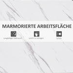 Bar Table, Adjustable Feet, Marble Look, White+Black