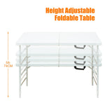 Folding Table 125cm Adjustable Height 135KG Capacity White