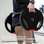 Dumbbell Weight Plate Set 4-Piece, 2x 5kg/10kg 30mm Bore, Black