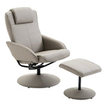 Reclining TV Armchair, 360° Swivel with Footrest, Grey
