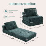 Folding Sofa Bed with Pillows, Foldable Mattress & Backrest, Portable Floor Sofa