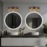 Round LED Bathroom Mirror 80 cm - Anti-Fog Dimmable HD Silver Glass