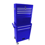 Tool Cabinet 6-Drawer Rolling 2-in-1 Organizer Blue