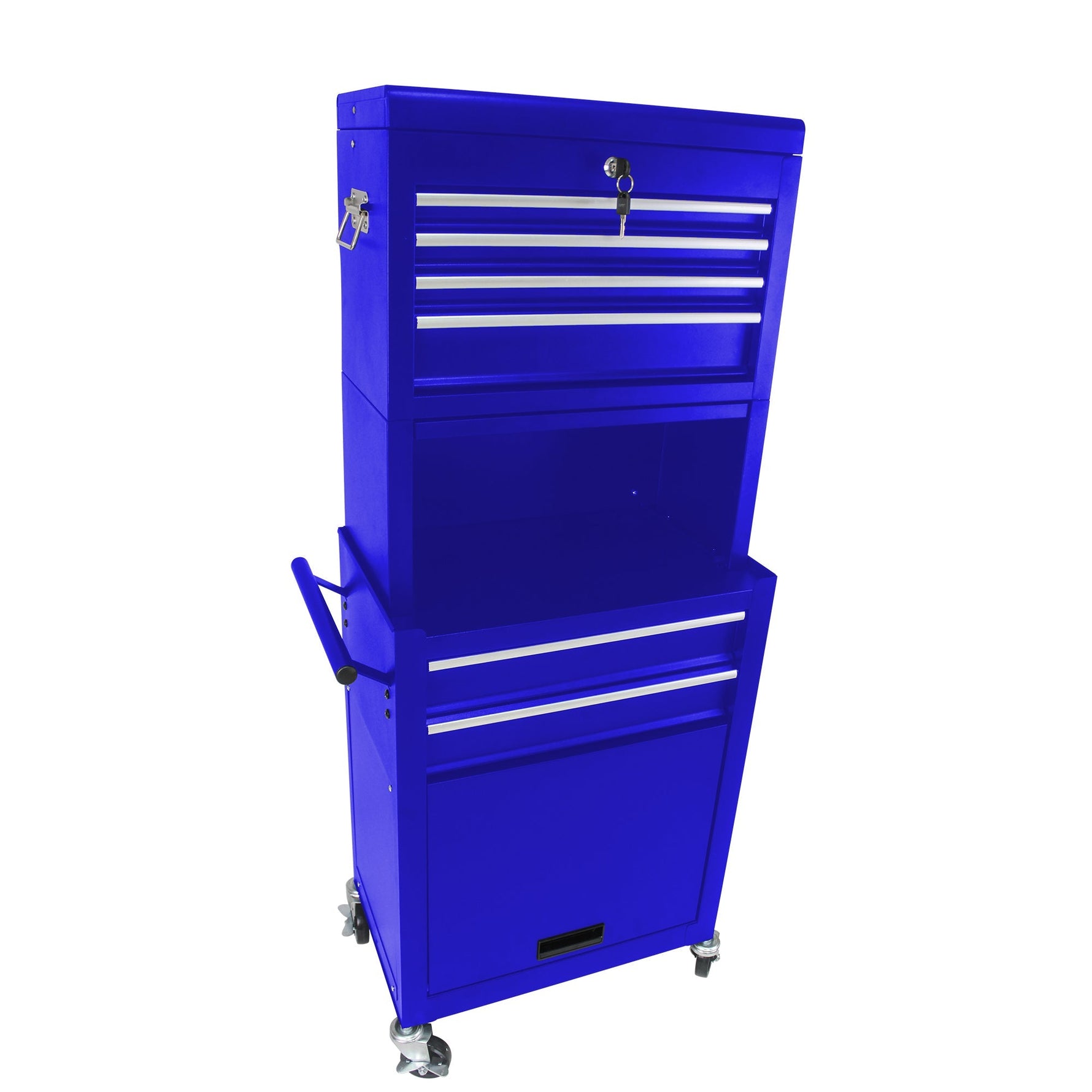 Tool Cabinet 6-Drawer Rolling 2-in-1 Organizer Blue
