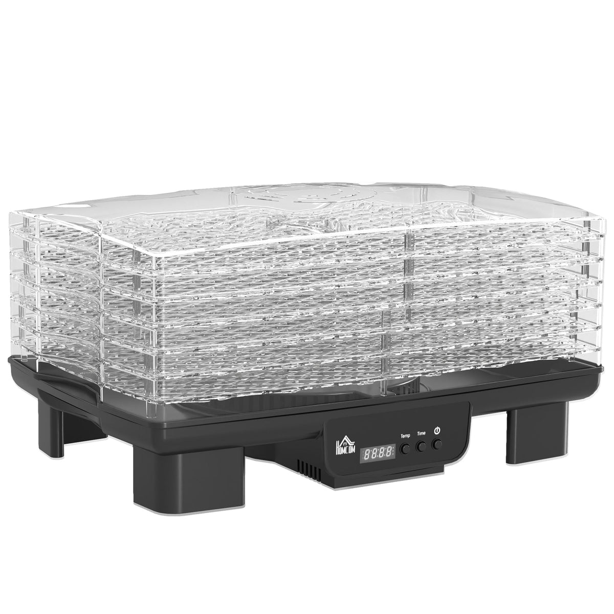 Food Dehydrator, 6 Trays, 550W, 40-70°C, 48-Hour Timer, Black