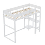 Loft Bed with Storage 90x200cm Solid Pine Wood White