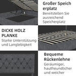 Modern Minimalist Soft Bed, 160*200CM, Hydraulic Rod, Gray