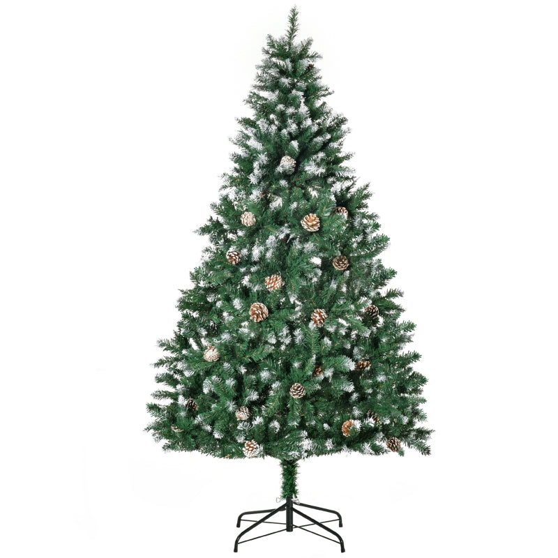 Artificial Christmas Tree 180cm Pine, Cones & Snow, Green