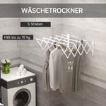 Wall Dryer, Space-Saving Clothes Airer, Metal White