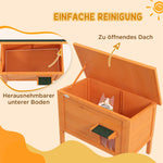 Wooden Cat House, Outdoor Insulated Elevated, Orange