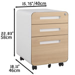 Mobile File Cabinet, 3 Drawer Under Desk Storage Legal/A4 Anti-Tilt Steel, White